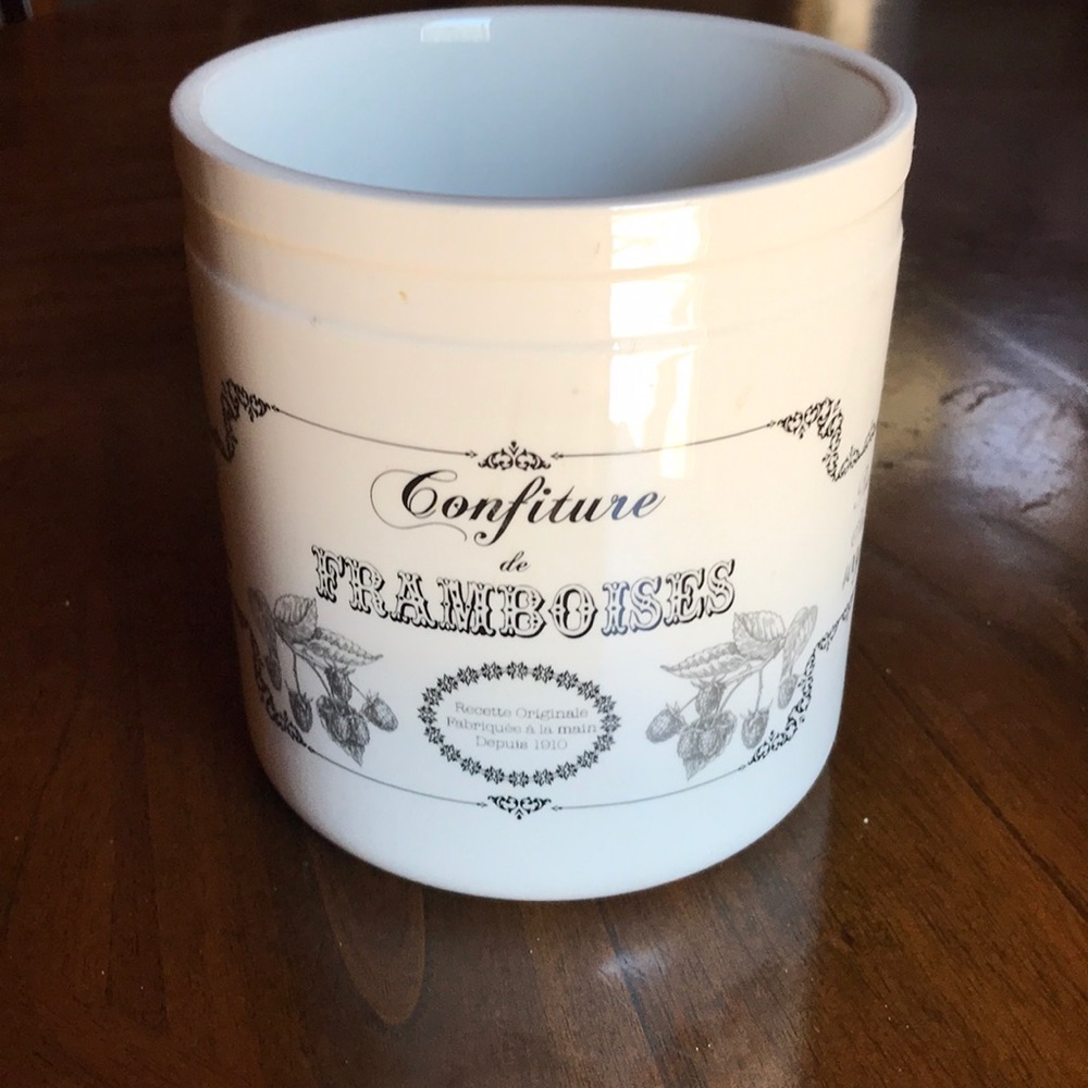Confiture de Framboises White Ceramic Jar